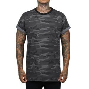 🚨SOLD🚨ASRV 0220. Cottonplus™ Mesh Back Roll-Sleeve Tee - Black Cano - Medium